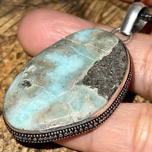 Caribbean- Blue Larimar Pendant 2”